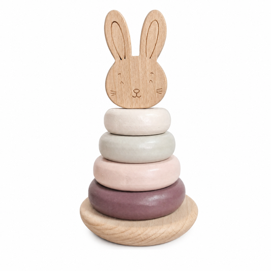 Bunny Rabbit Baby Wood Ring Stacker – Fun & Learning