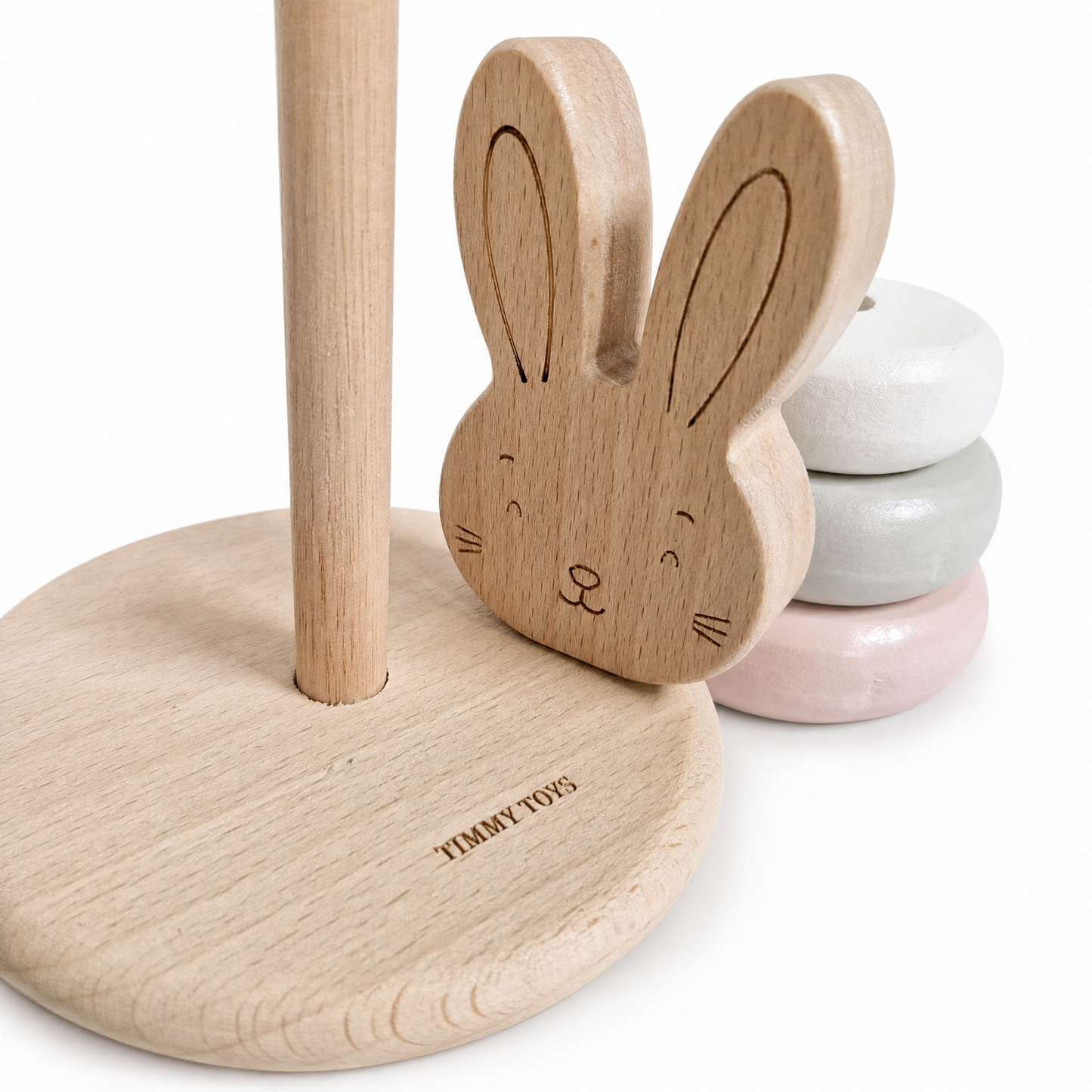 Bunny Rabbit Baby Wood Ring Stacker – Fun & Learning