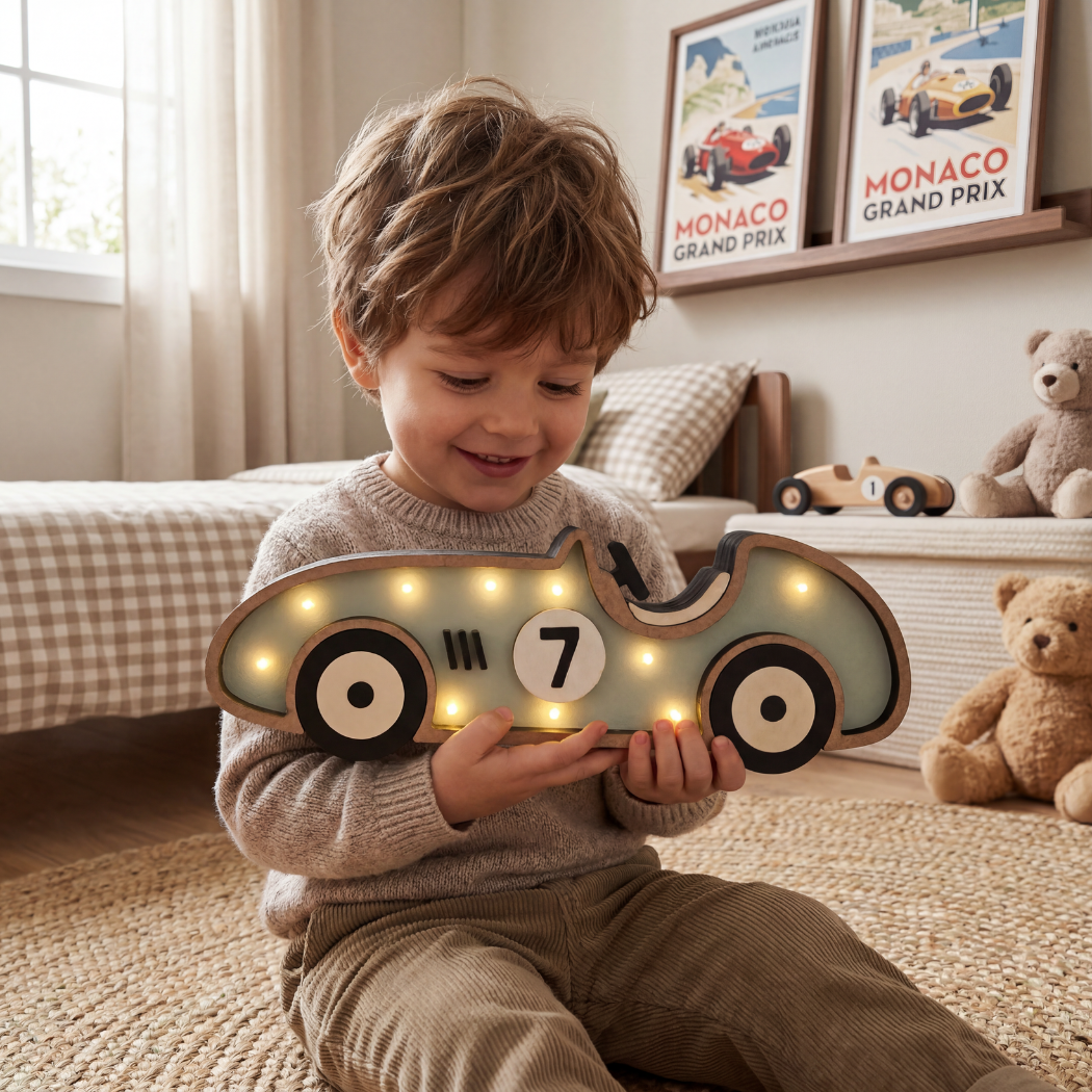 Vintage Racing Car Night Light