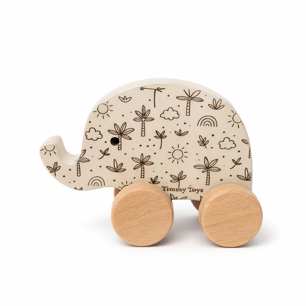 Elephant Wheely Wooden Toy