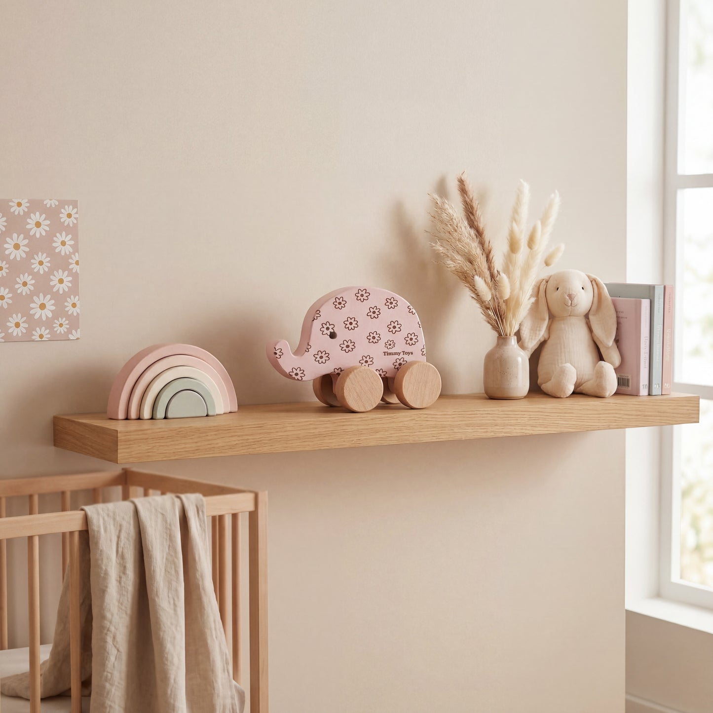 Elephant Wheely Wooden Toy